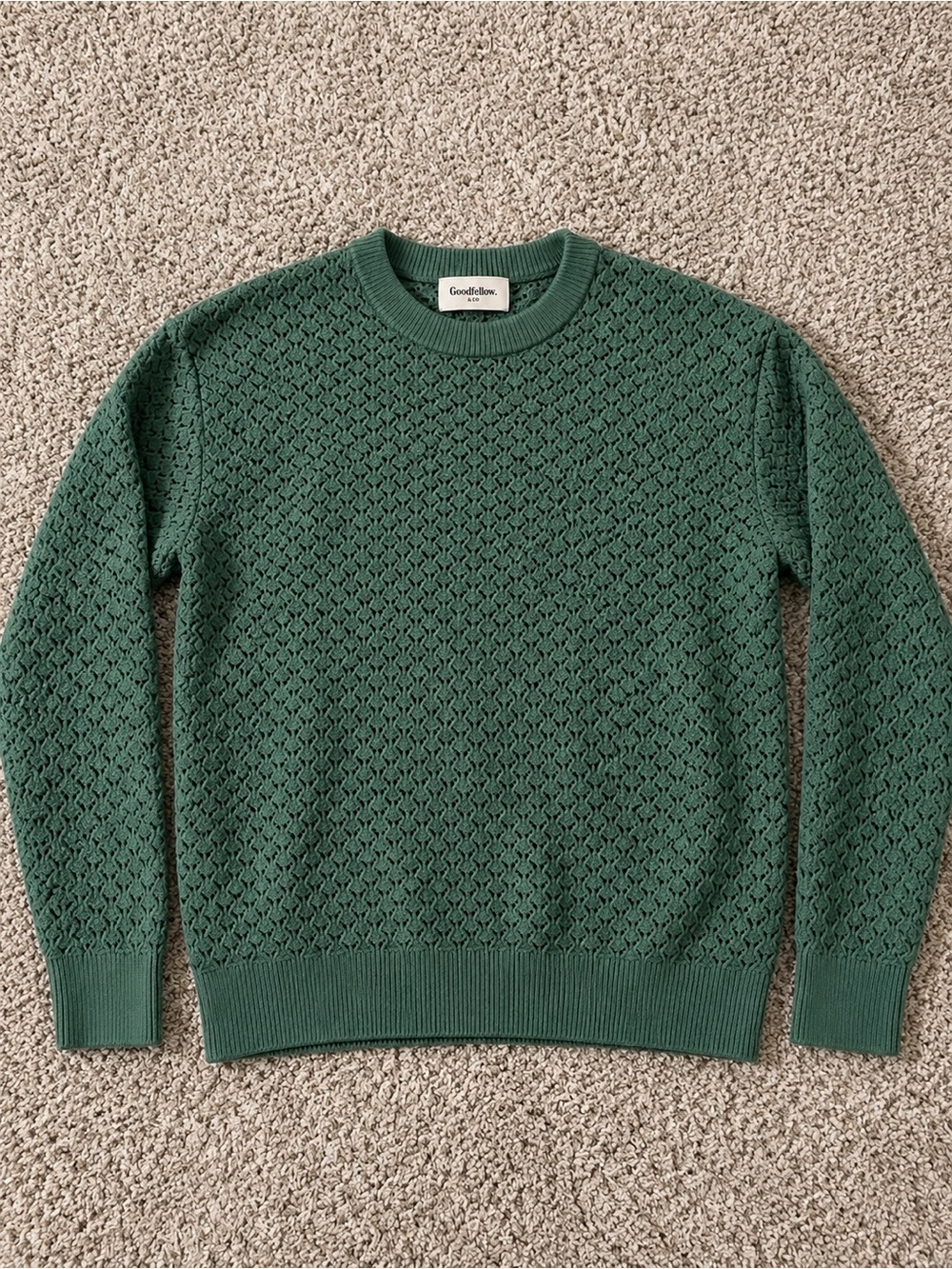 Goodfellow & Co Men's Forest Green Textured Crewneck Sweater